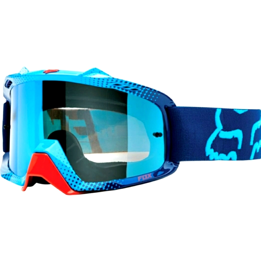 💙❤🏍NWT FOX AIR SPACE GOGGLE - 360 RACE BLUE RED w/BLUE SPARK LENS🏍💙❤